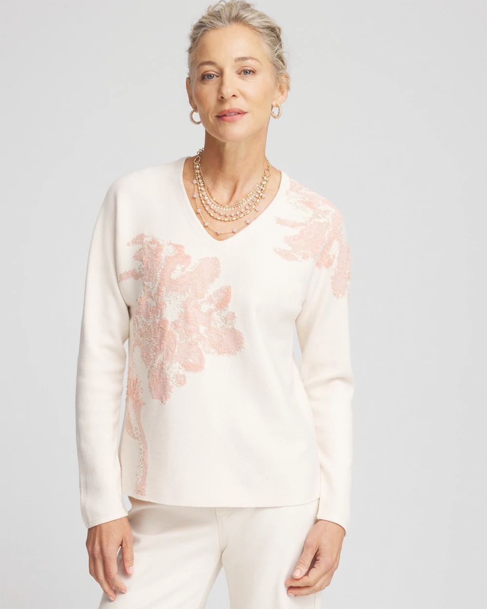 Jacquard Floral Pullover Sweater | Chico's Jacquard Floral Pullover Sweater | Chico's